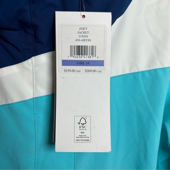 SPYDER GIRLS ZOEY FULL ZIP SKIING JACKET SIZE 18 NWT $159 - Picture 4 of 7
